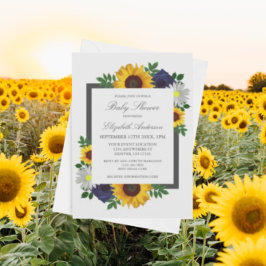 Invitación Rosa de girasol Daisy Autumn Floral Baby Shower