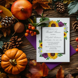 Invitación Rosa de girasol Daisy Autumn Floral Bridal Shower