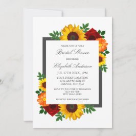 Invitación Rosa de girasol de la puesta de sol Floral Bridal 