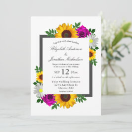 Invitación Rosa de Girasol Flor de Novia Daisy