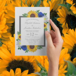 Invitación Rosa de girasol otoño floral boda
