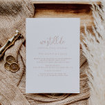 Invitación Rosa De Guión De Fantasía De Oro Seguimos Jurando<br><div class="desc">Este rosa de oro elegante guión que aún hacemos es la invitación a la renovación es perfecta para una rústica ceremonia de renovación y celebración. El diseño,  sencillo y elegante,  presenta una tipografía de escritura clásica y elegante en oro rosa.</div>