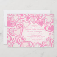 Invitación rosa de Heart Montage