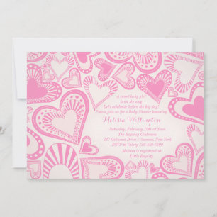 Invitación rosa de Heart Montage