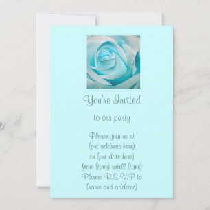 Invitación Rosa de hielo turquesa