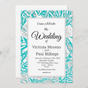 Invitación Rosa de ilusión Grabado en relieve de seda falsa/i