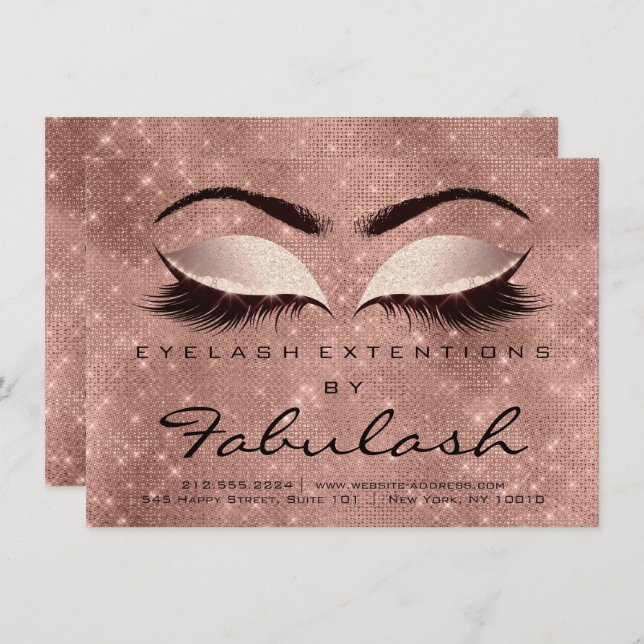 Invitación Rosa de instrucción de extensión de latigazos de b (Anverso / Reverso)