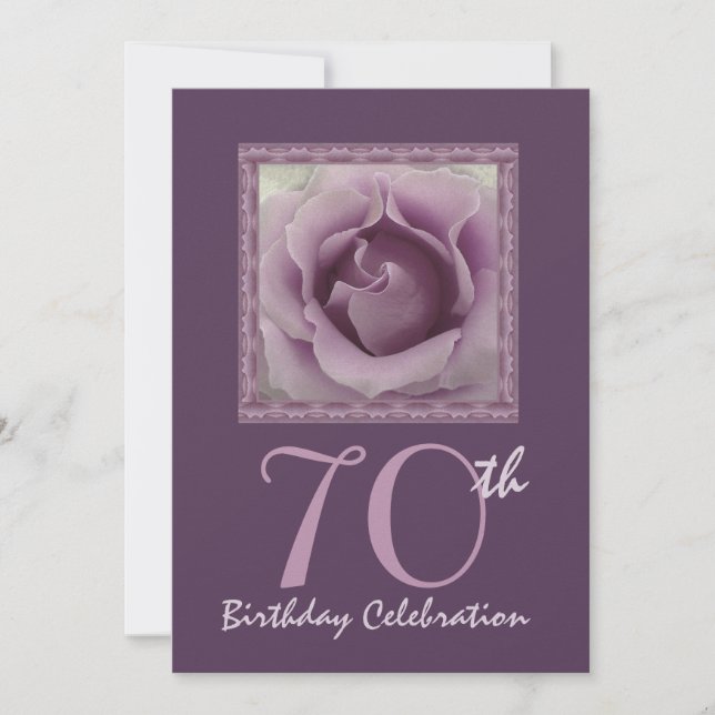 Invitación Rosa de la 70ª fiesta de cumpleaños del SUEÑO (Anverso)