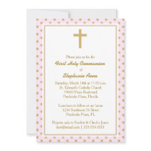 Rosa de la comunión con puntos de polka de oro