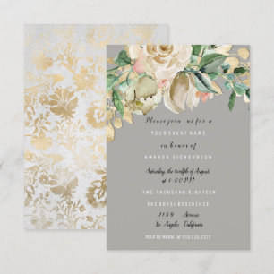 Invitación Rosa de la fiesta de cumpleaños de novia pintando