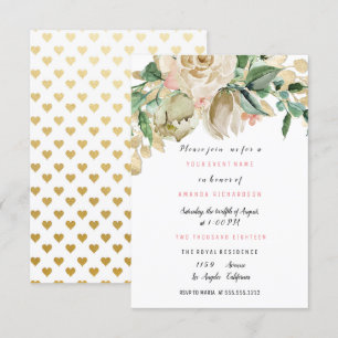 Invitación Rosa de la fiesta de cumpleaños de novia pintando