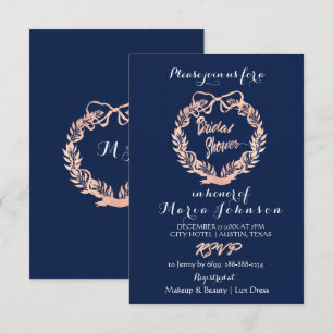Invitación Rosa de la Marina de Guerra Floral de Oro de la Du