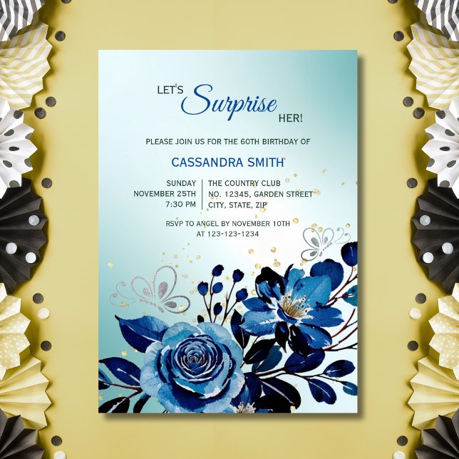 Invitación Rosa de la Marina Mariposa Verde Sorpresa Cumpleañ (Subido por el creador)