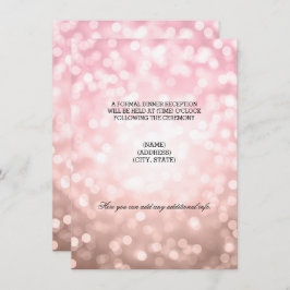 Invitación Rosa de la recepción de boda Luces rosadas Rubor