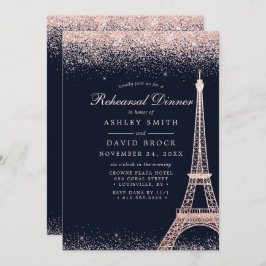 Invitación Rosa de la Torre Eiffel de París