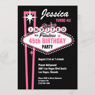 Invitación rosa de Las Vegas