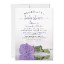 Rosa de lavanda reflectante Baby Shower elegante