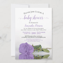 Invitación Rosa de lavanda reflectante Baby Shower elegante