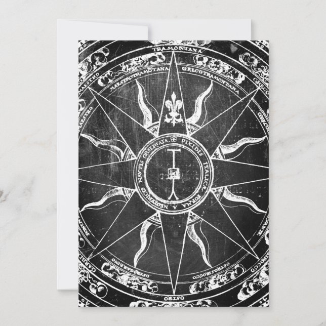 Invitación Rosa de los Vientos Antigua (Anverso)