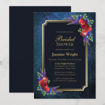 Rosa de Marina Blue Gold Borgoña Bridal Shower