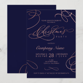 Invitación rosa de marina florece Navidades de guiones corpor