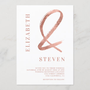 Invitación rosa de Moda  de oro y nombres boda foto