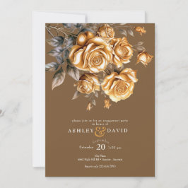 Invitación Rosa de Moda elegante | Partido de compromiso romá