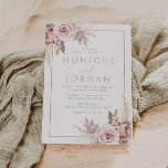 Invitación Rosa de moda Floral Boho Boda<br><div class="desc">Invitación a la boda de Boho floral de moda Dusty Rosa Ver colección coincidente en Nest Store y Niche</div>