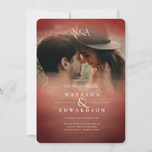 Invitación Rosa de moda Oro Resumen Boda de fotografía superp