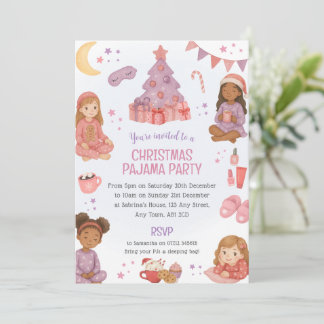 Invitación rosa de Navidad para una fiesta de pija