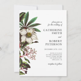 Invitación Rosa de Navidades blancos de época moderna