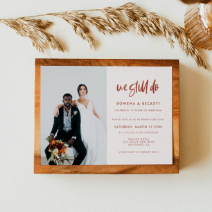 Invitación Rosa de nieve moderna Aún estamos haciendo foto de