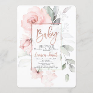 Invitación Rosa de oro Baby Shower