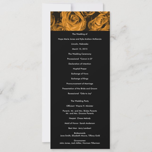 Invitación Rosa de oro Boda (Anverso)