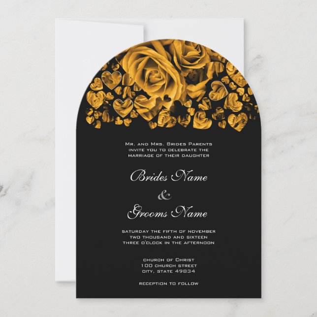 Invitación Rosa de oro Boda (Anverso)