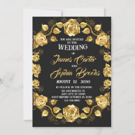 Invitación Rosa de oro boda
