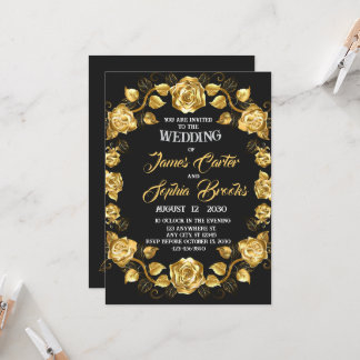 Invitación Rosa de oro boda