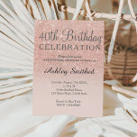 Invitación Rosa de oro falso purpurina rosa oscuro 40 cumplea<br><div class="desc">Moderna,  original y sencilla invitación a los 40 años de un falso rosa purpurina de oro con un fondo de color rosa rosa completamente personalizable. ¡Cuarenta!</div>