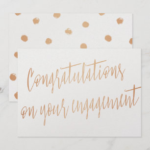 Invitación Rosa de oro "Felicitaciones por tu compromiso"