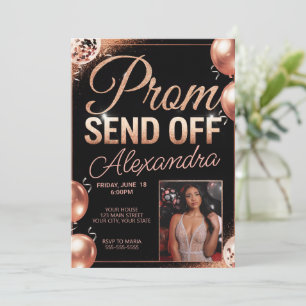 Invitación Rosa de oro personalizado: foto de "Send Off DIY"
