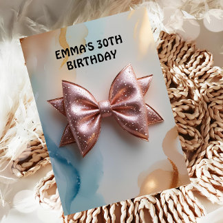 Invitación Rosa de oro purpurina diamante cumpleaños