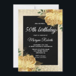 Invitación Rosa de oro Purpurina Floral 50 cumpleaños invitac<br><div class="desc">Rosa dorado Purpurina Floral 50º cumpleaños Invitar Ver colección coincidente en la tienda</div>