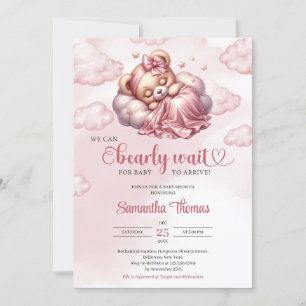 Invitación Rosa de oro que podemos esperar chica Baby Shower