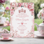 Invitación Rosa de oro Quinceañera Crown Butterfly 15 Anos<br><div class="desc">Invitación a la mariposa mexicana de la Corona de Oro Rosa Quinceañera Mi Quince 15 Anos,  16 cumpleaños, </div>