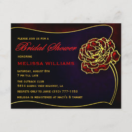 Invitación Rosa de oro rojo de vidrio de lino fino ducha de n