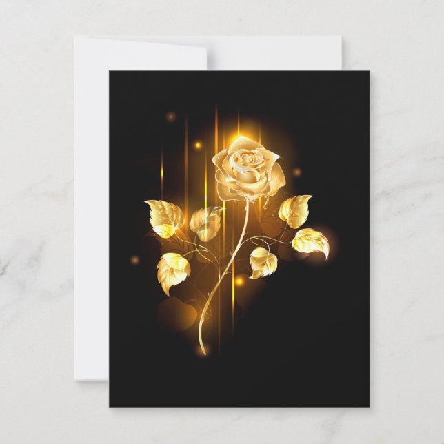 Invitación Rosa de oro (rosa de oro) (Anverso)