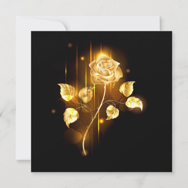 Invitación Rosa de oro (rosa de oro) (Anverso)