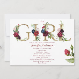 Invitación Rosa de oro rosado de Borgoña