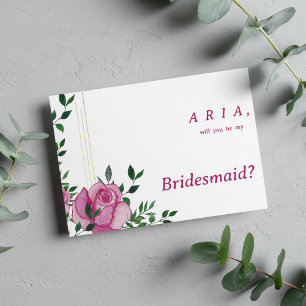 Invitación Rosa de oro verde lila botánica floral Bridesmaid