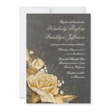 Rosa de oro Vintage Chalkboard Floral Fall Wedding